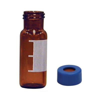 Chromatography Research Supplies 1.8 mL, 9 mm Amber Scrw Label Combo Pack Std. Seal (100/pk)